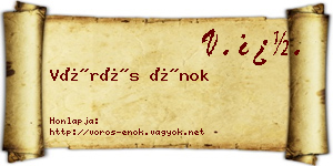 Vörös Énok névjegykártya